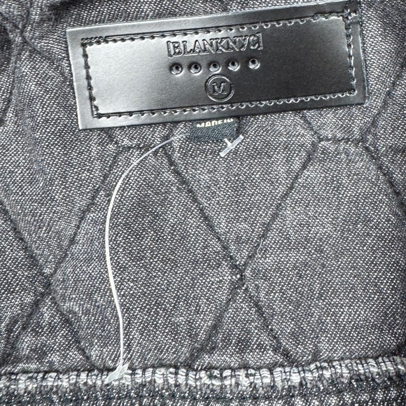 NWOT Blank NYC Quilted Acid Wash Faded Black Button Front Chore Coat Jacket M - Picture 13 of 14